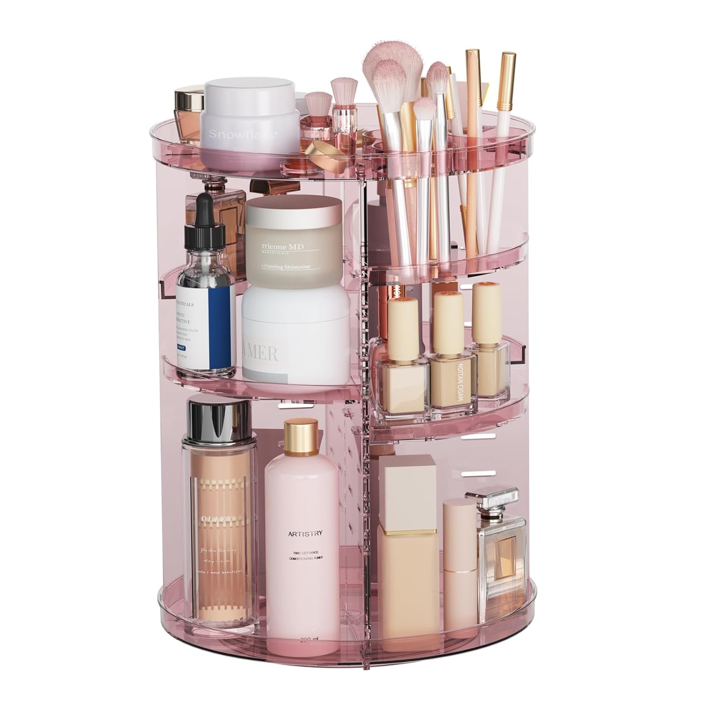 Rotating Makeup Organizer, Adjustable Layers Spinning Organizer, Cosmetic Display Case, Multi-Function Storage Carousel, Makeup Organizer, Makeup Holder, Makeup Stand Rotating Makeup Organizer, Adjustable Layers Spinning Organizer, Cosmetic Display Case, Multi-Function Storage Carousel, Makeup Organizer, Makeup Holder, Makeup Stand